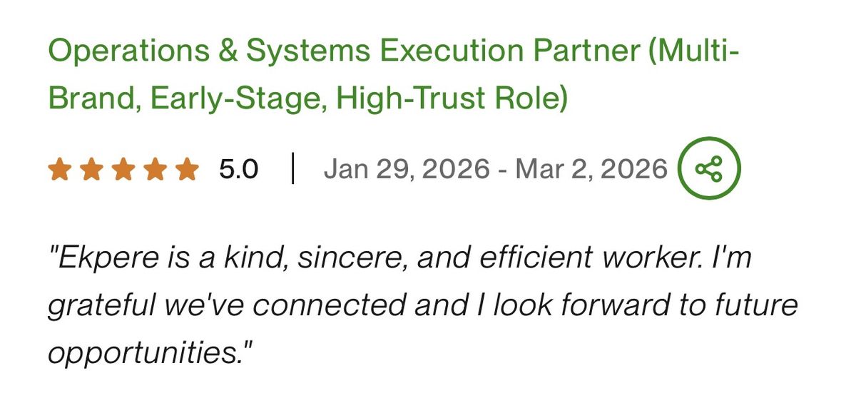 Upwork client review 2